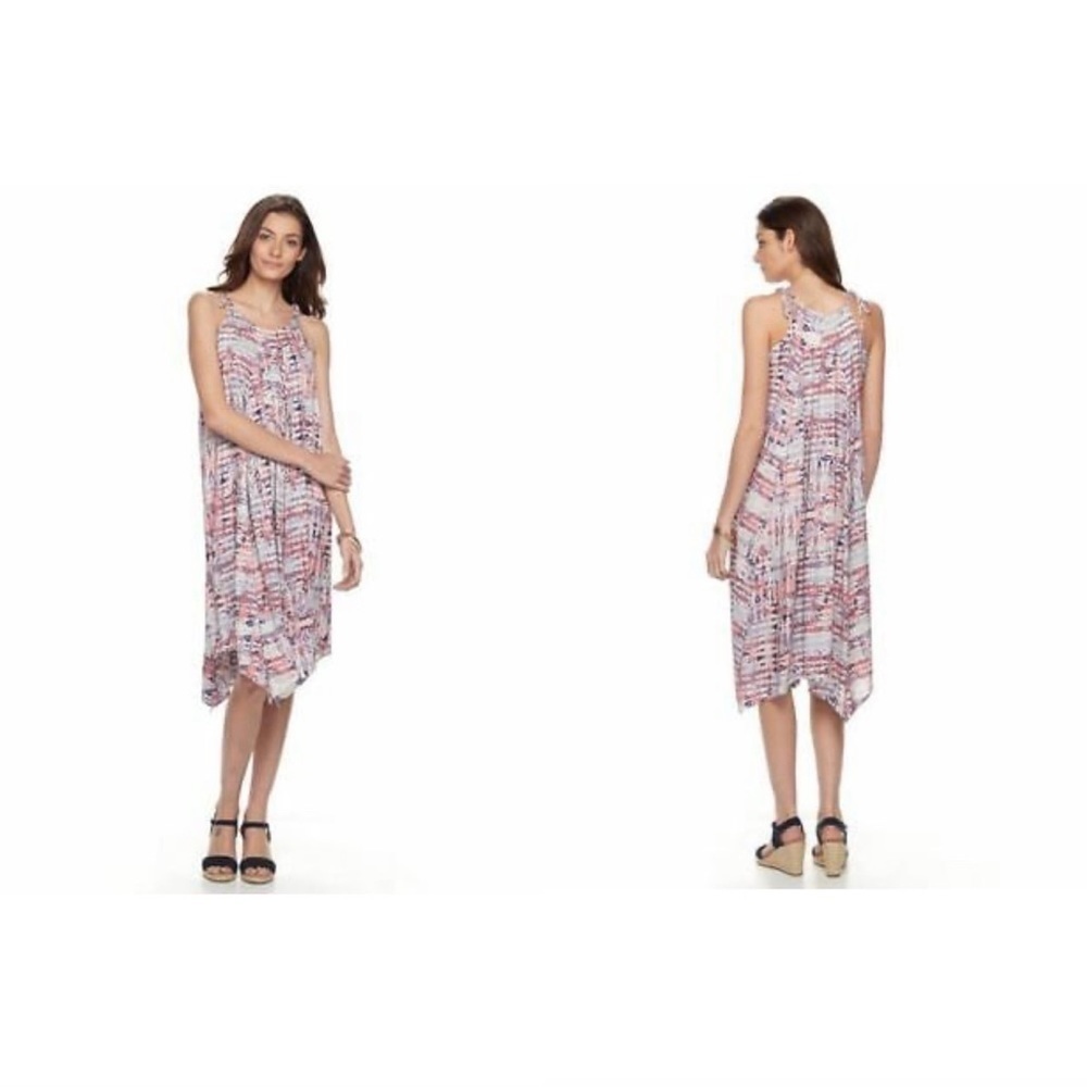 Hope & Harlow‎ Rosewater Print Tie-Dye Midi Dress